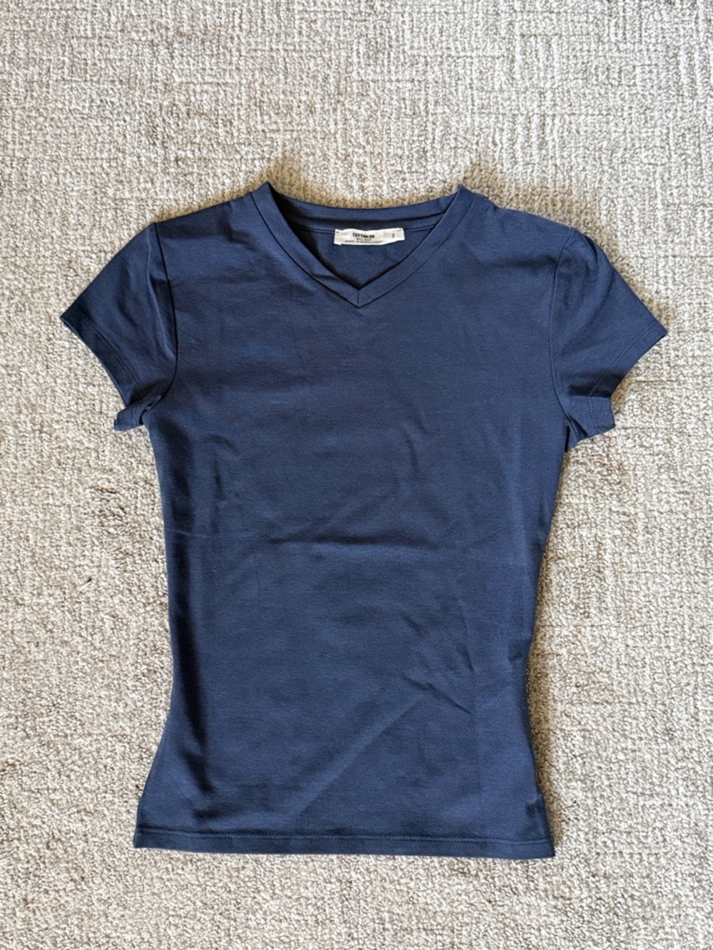 Cotton On Women's Navy V-Neck Short Sleeve Tee